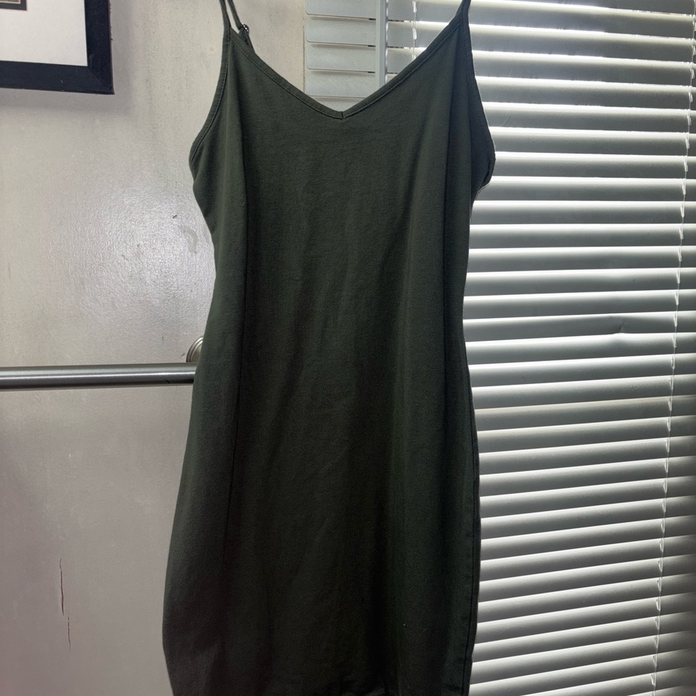 Dark Green Slip Dress